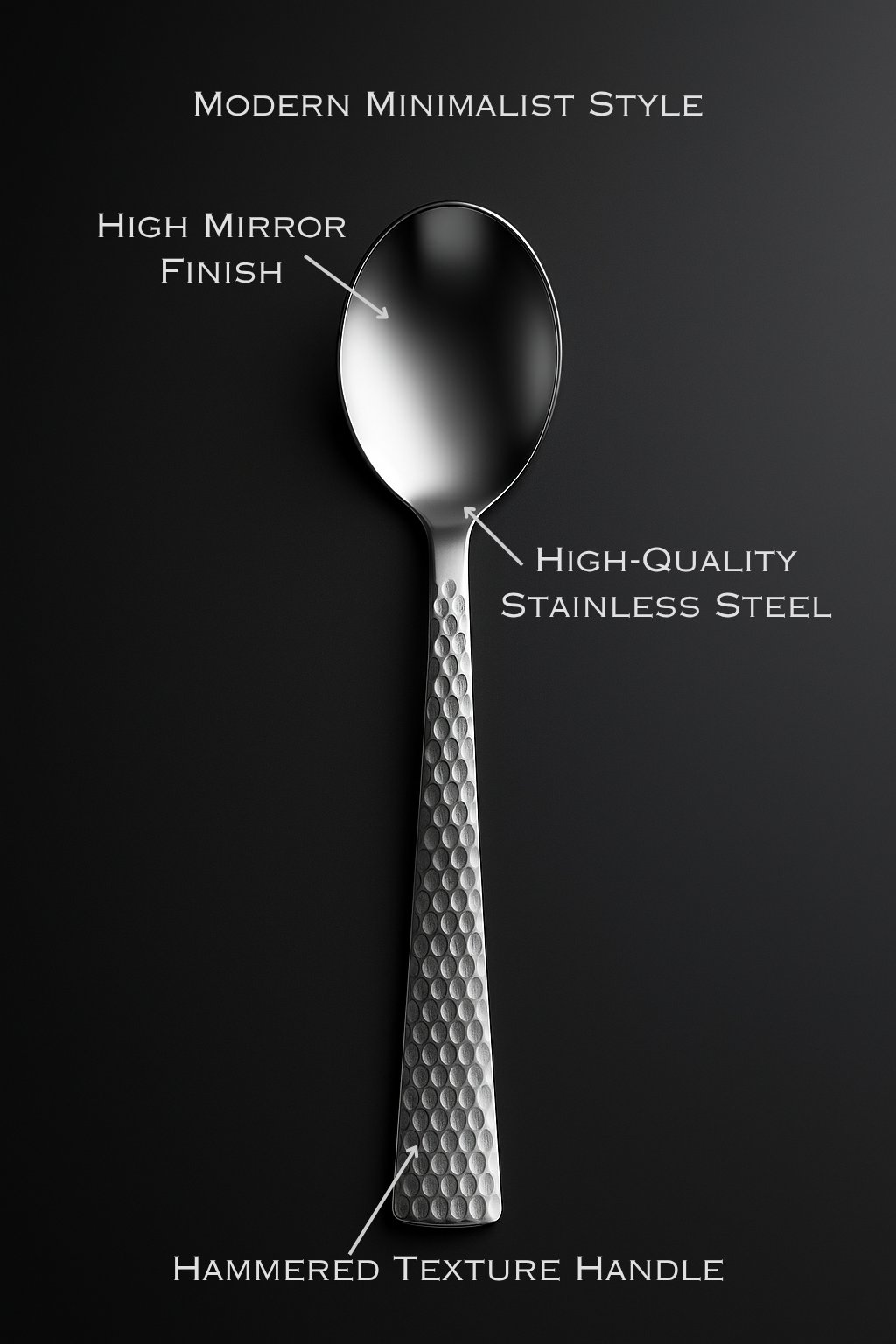 VOELT 24-Piece Stainless Steel Spoon Set | Premium Hammered Handle Cutlery for Home & Kitchen | Elegant Spoons and Forks for Dining & Gifting
