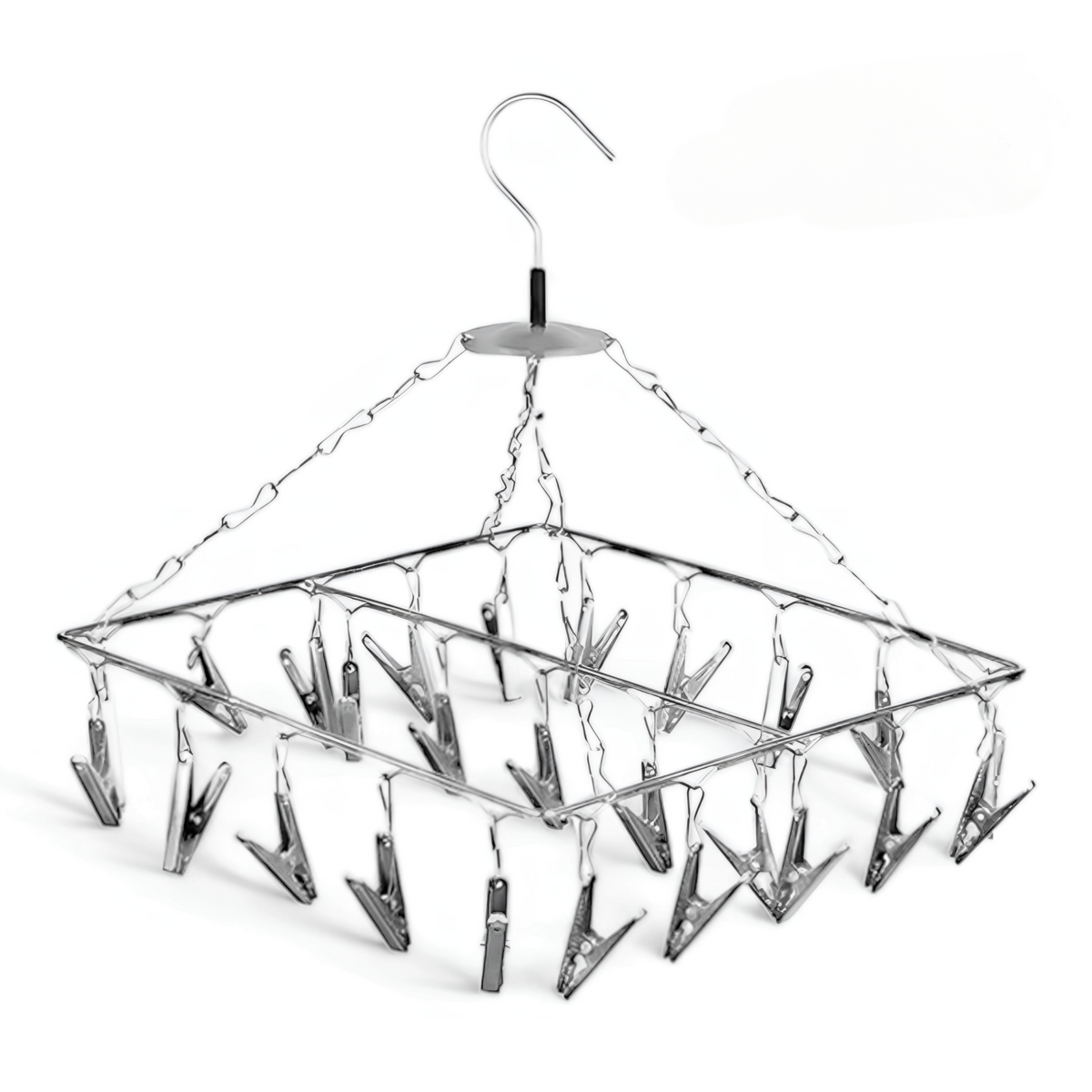 VOELT 25 Clips Stainless Steel Square Cloth Hanger | Cloth Dryer | Clothes Pegs | Stainless Steel Cloth Clips