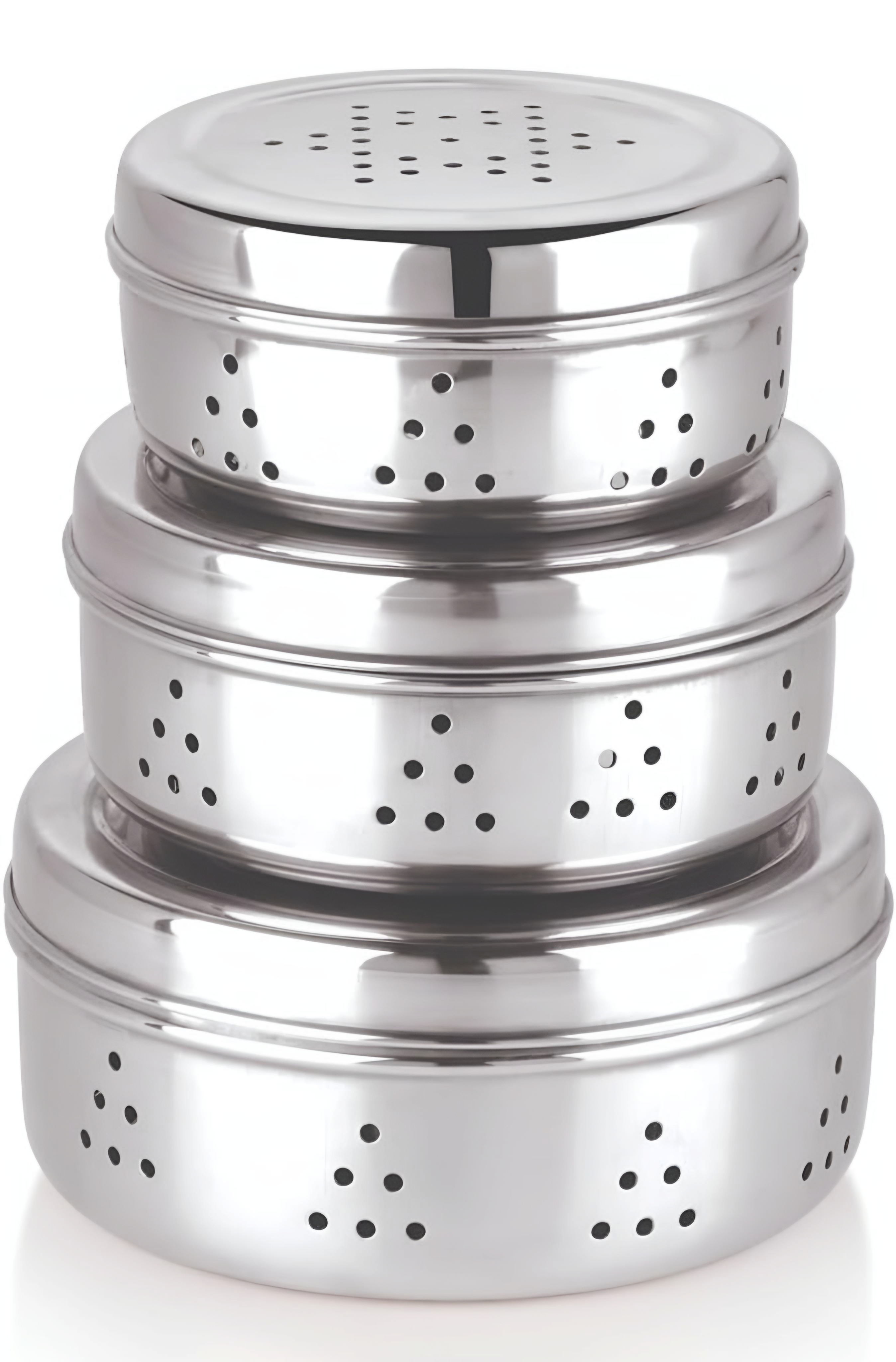 VOELT Stainless Steel Sprout Maker – 800 ml, Pack of 3 | Silver | Mirror Finish for Healthy Home Sprouting