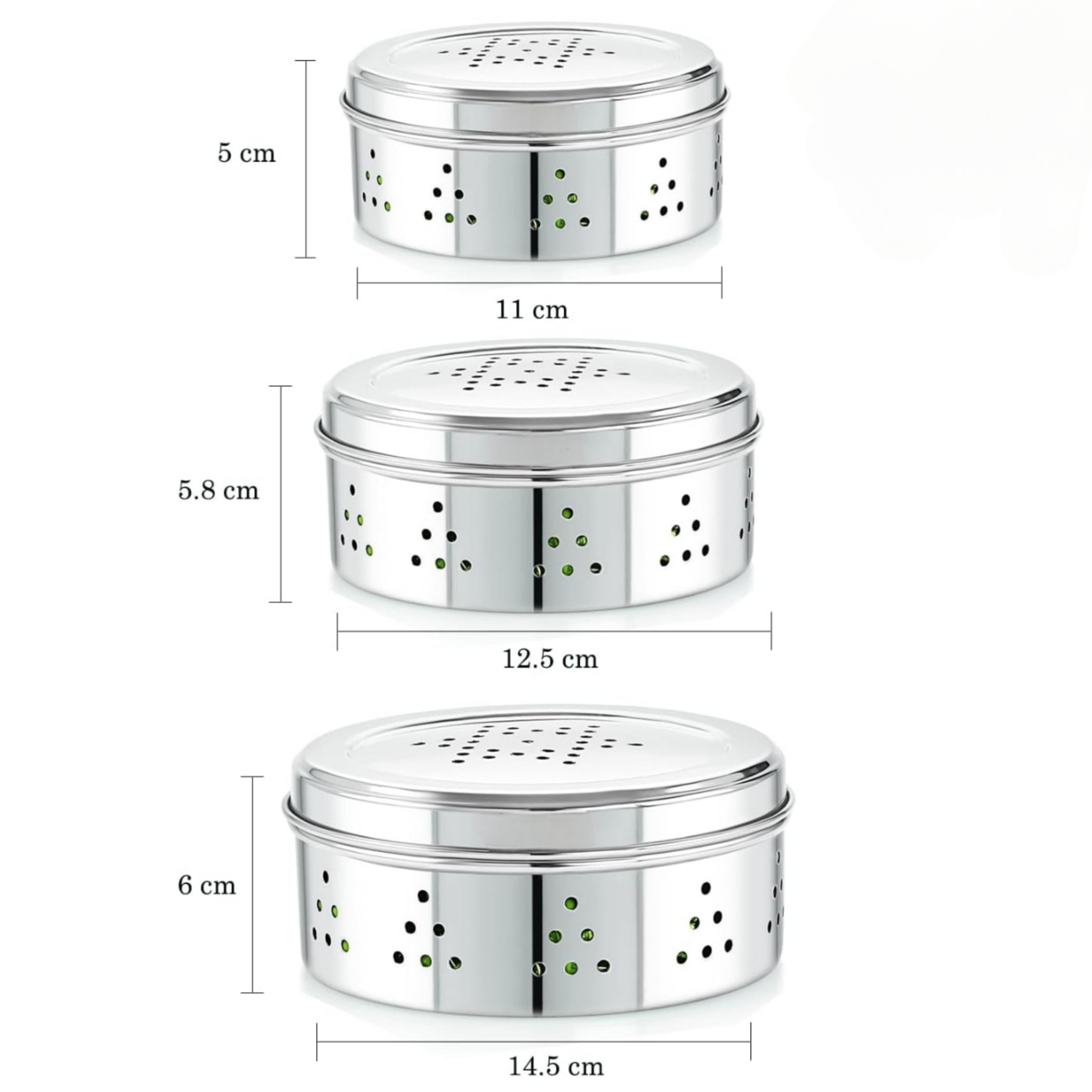 VOELT Stainless Steel Sprout Maker – 800 ml, Pack of 3 | Silver | Mirror Finish for Healthy Home Sprouting