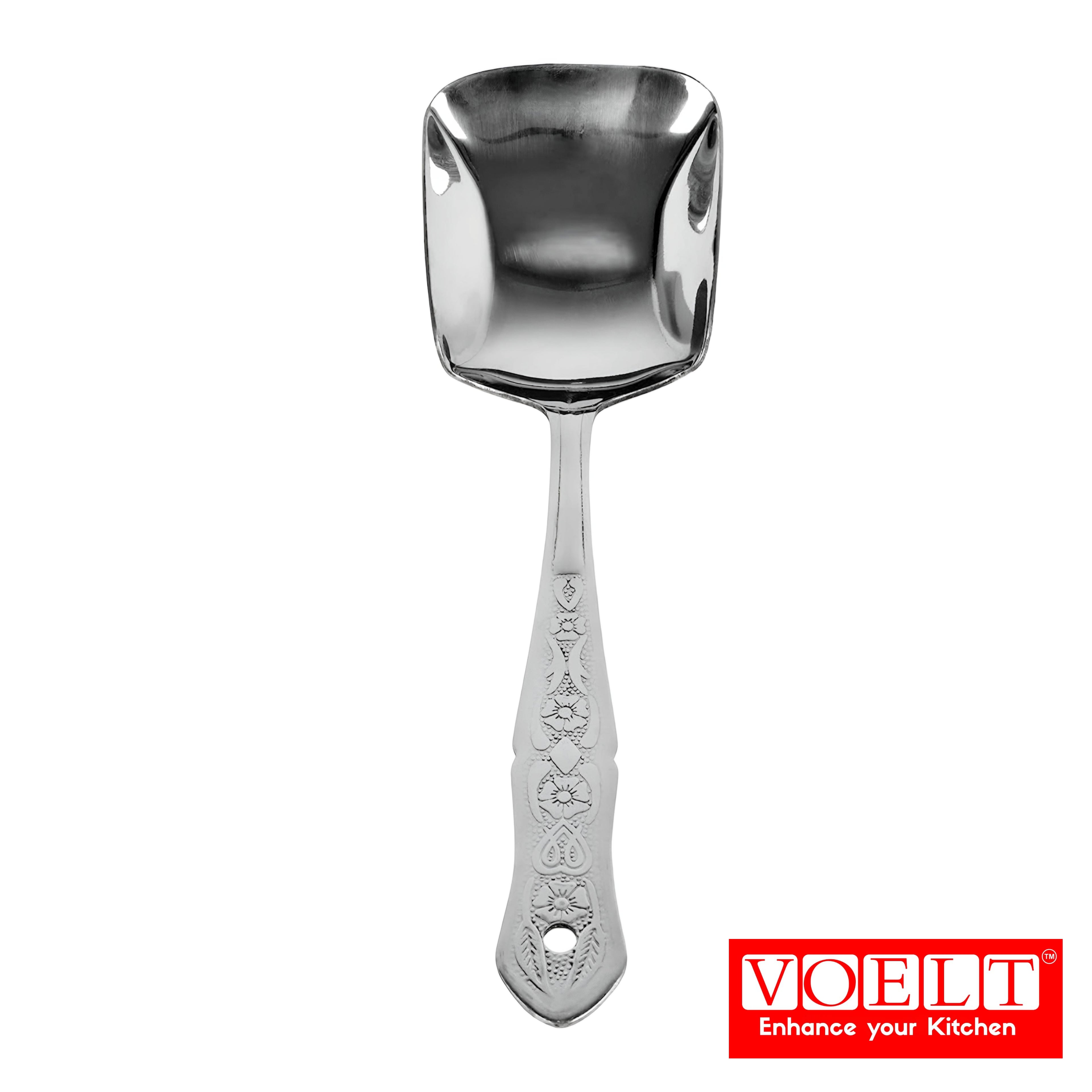 VOELT Royal Stainless Steel Serving Spoon Set – Pack of 4 | Premium Kitchen & Dining Cutlery