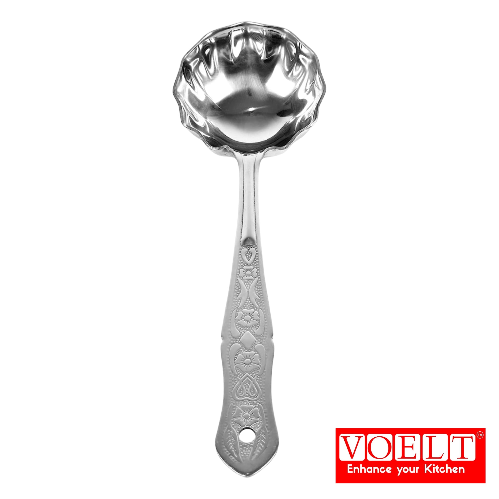 VOELT Royal Stainless Steel Serving Spoon Set – Pack of 4 | Premium Kitchen & Dining Cutlery