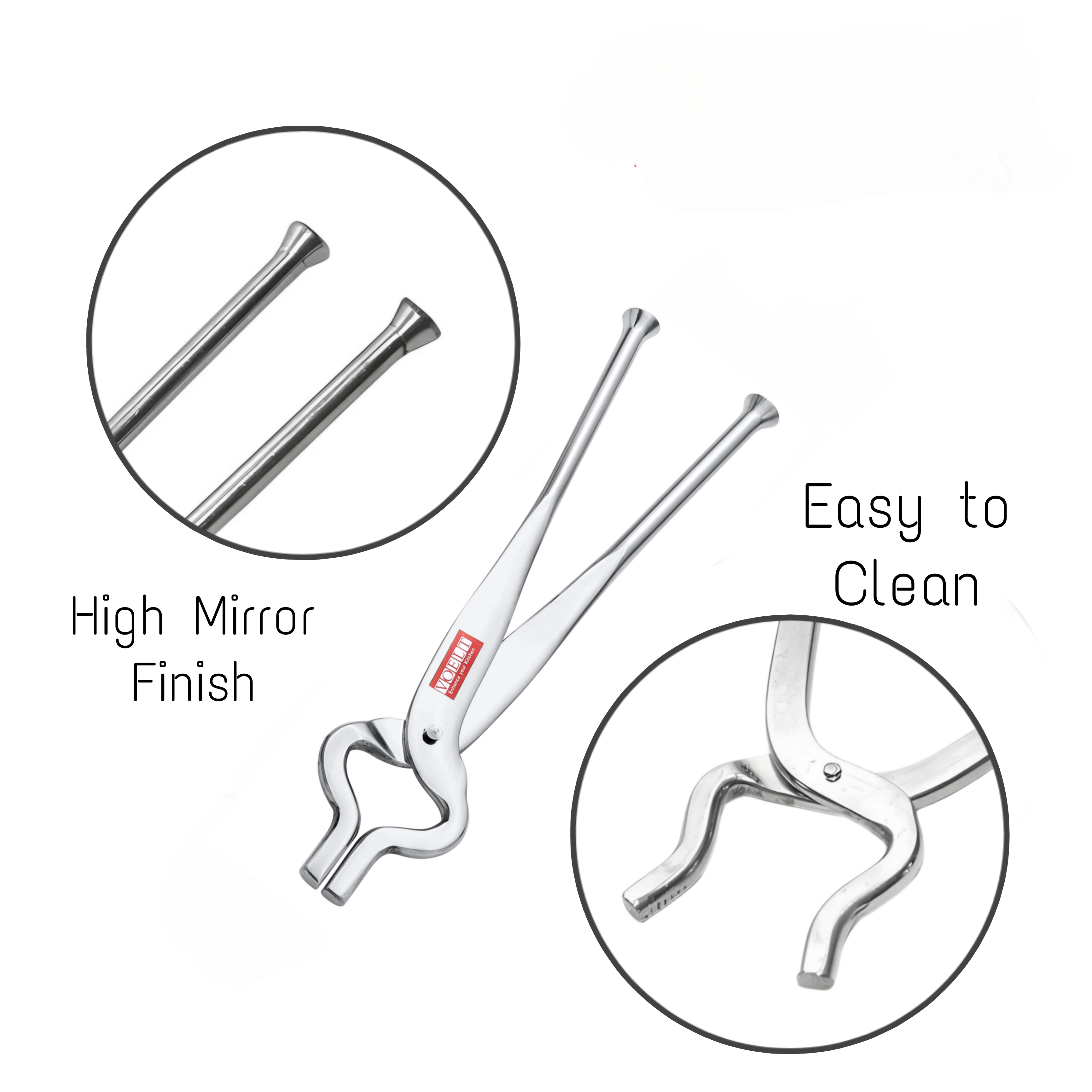 VOELT Premium Stainless Steel Sansi / Tong / Pakkad | Strong Reviting | Excellent Grip | 26 cm
