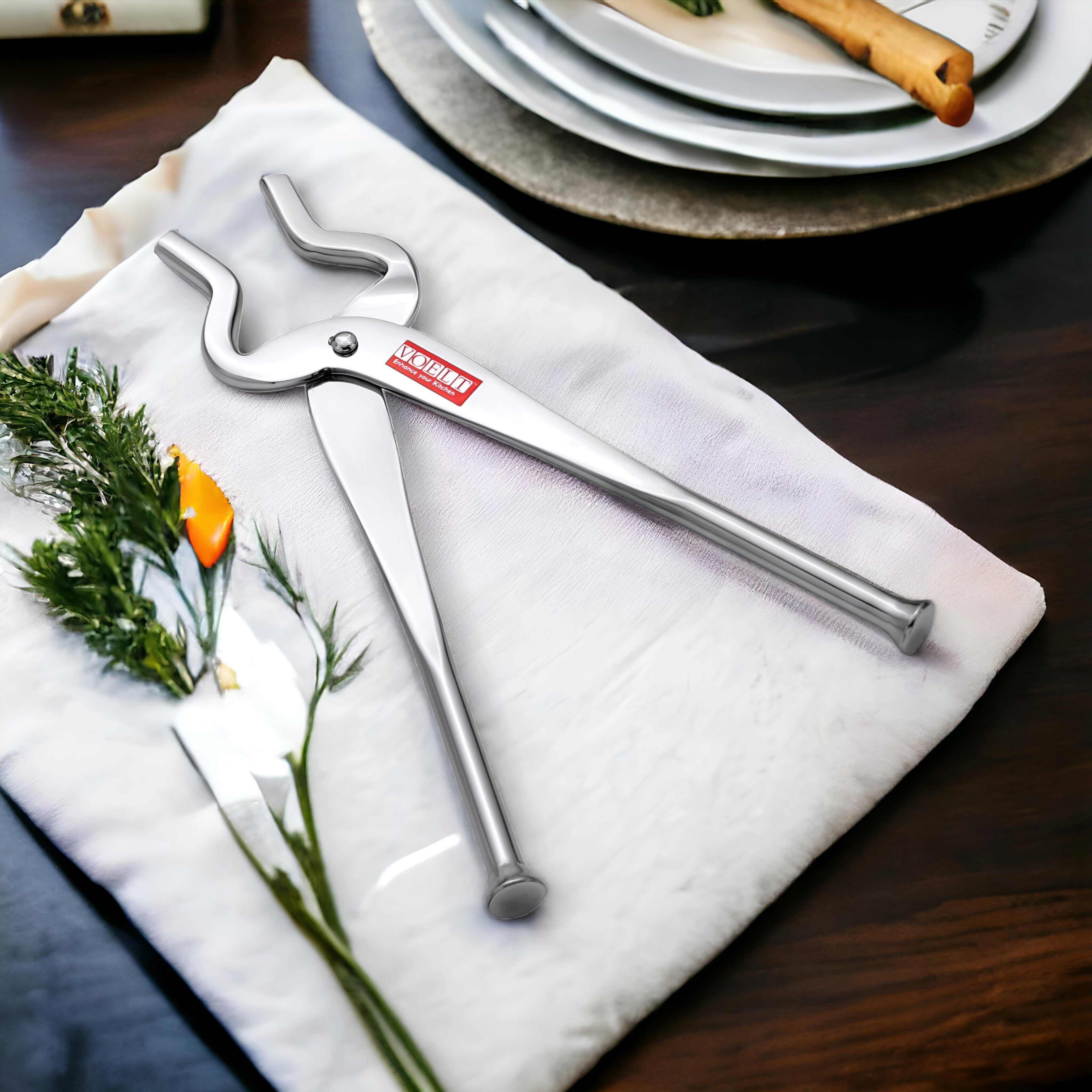 VOELT Premium Stainless Steel Sansi / Tong / Pakkad | Strong Reviting | Excellent Grip | 26 cm