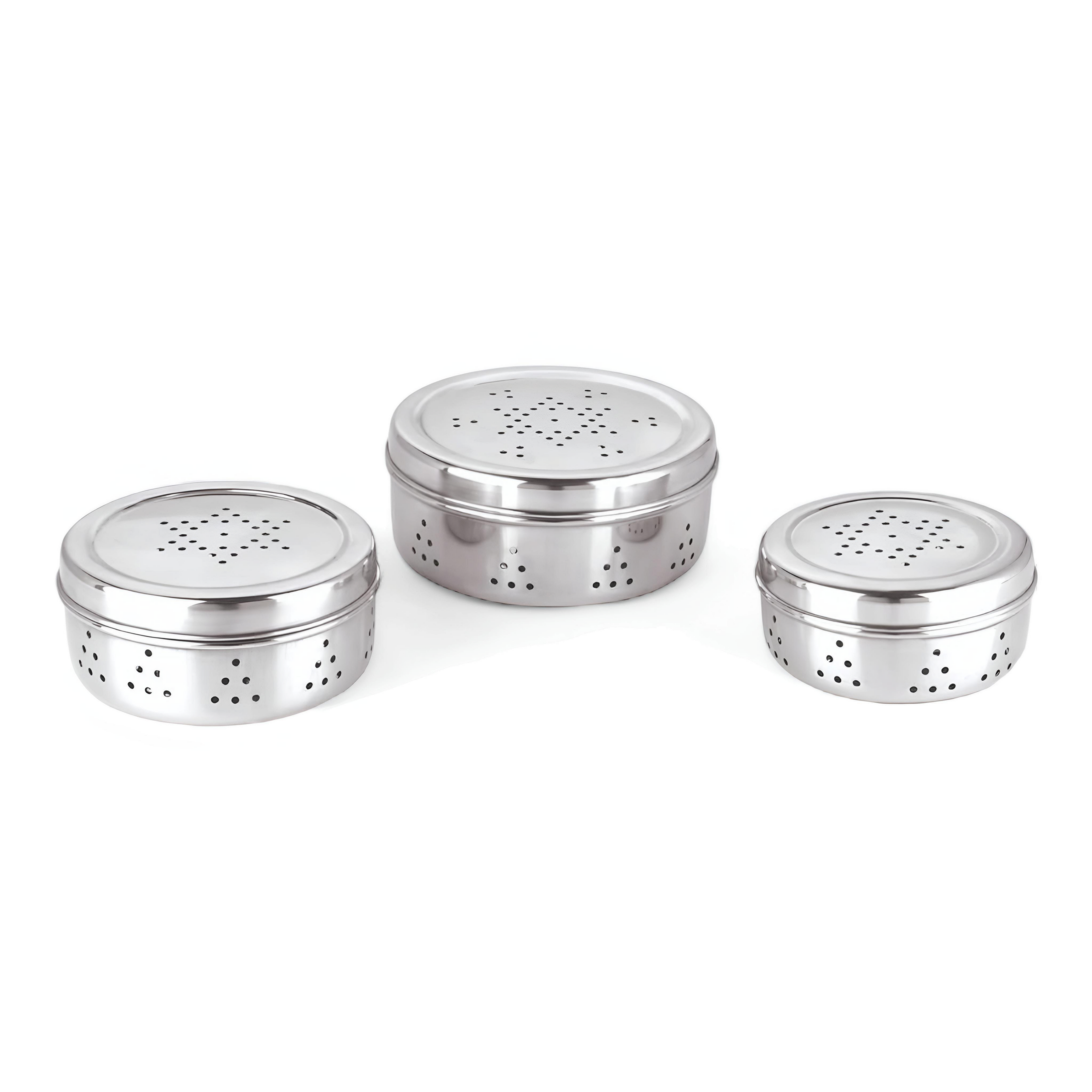 VOELT Stainless Steel Sprout Maker – 800 ml, Pack of 3 | Silver | Mirror Finish for Healthy Home Sprouting