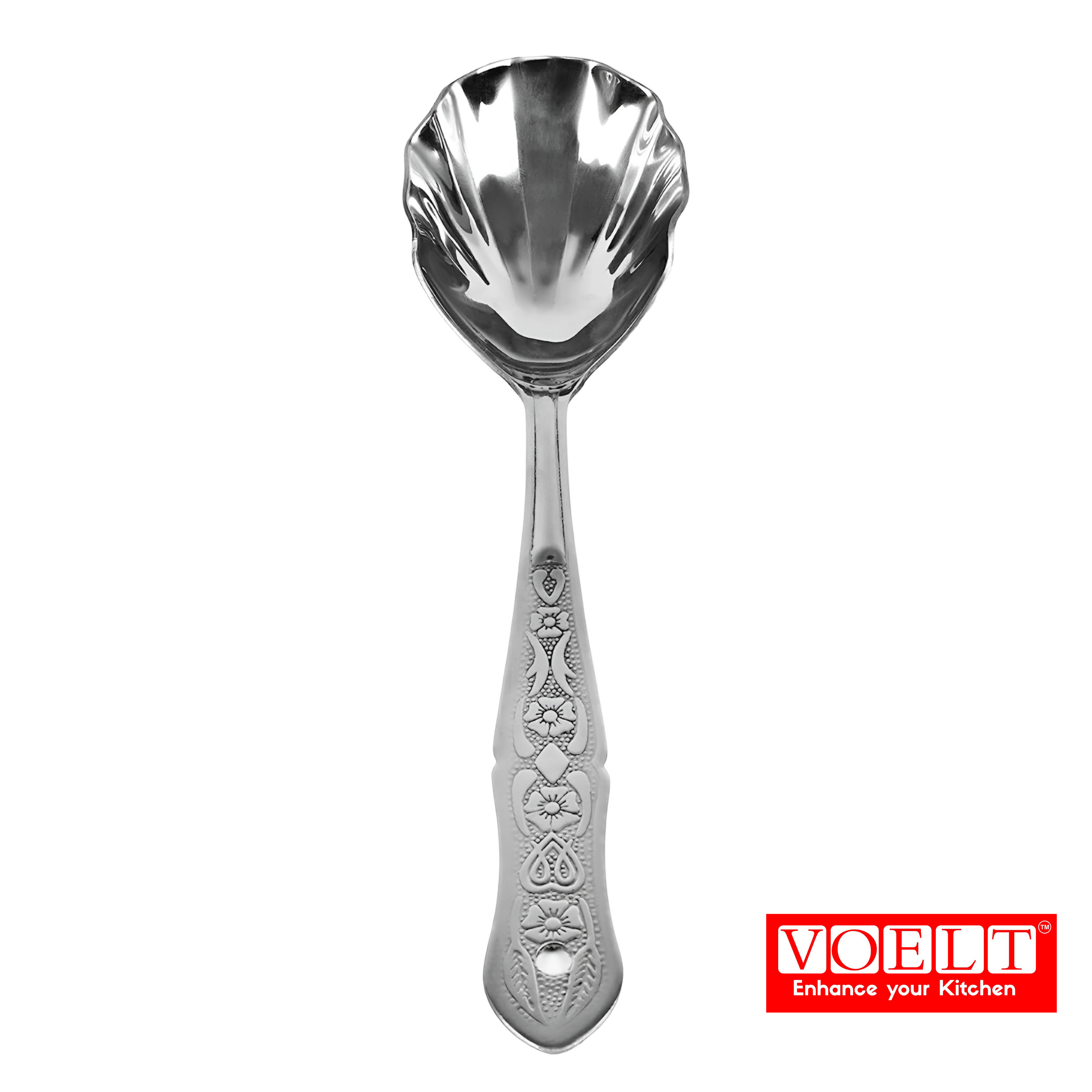 VOELT Royal Stainless Steel Serving Spoon Set – Pack of 4 | Premium Kitchen & Dining Cutlery